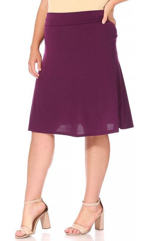 Plus size, solid, A-line pull on skirt - Shop Style & More | Fresh Looks, Everyday Deals & Free Shipping