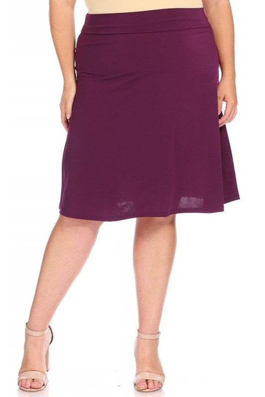 Plus size, solid, A-line pull on skirt - Shop Style & More | Fresh Looks, Everyday Deals & Free Shipping
