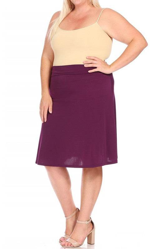 Plus size, solid, A-line pull on skirt - Shop Style & More | Fresh Looks, Everyday Deals & Free Shipping