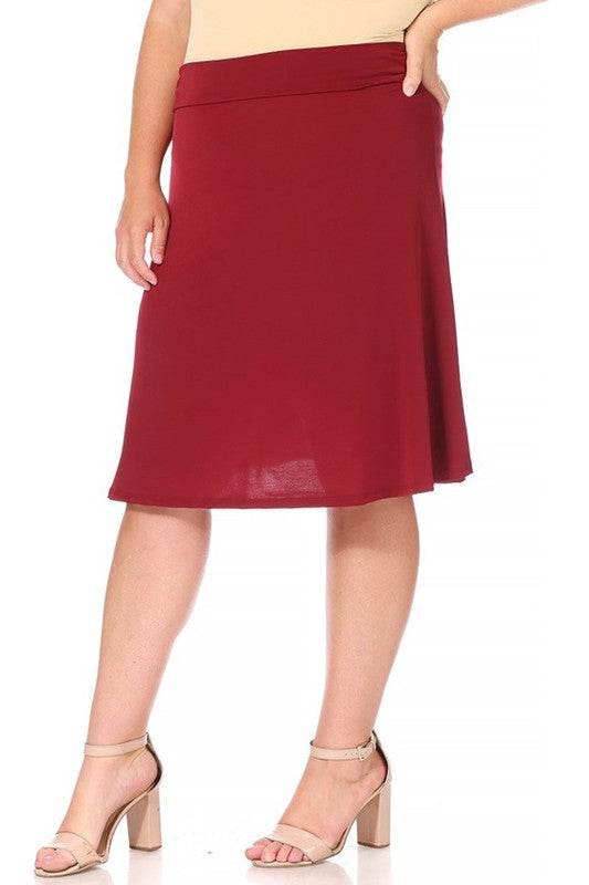 Plus size, solid, A-line pull on skirt - Shop Style & More | Fresh Looks, Everyday Deals & Free Shipping