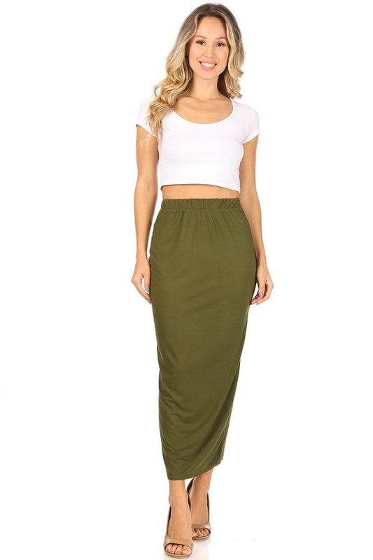 Solid Midi Pencil Skirt - Shop Style & More | Fresh Looks, Everyday Deals & Free Shipping