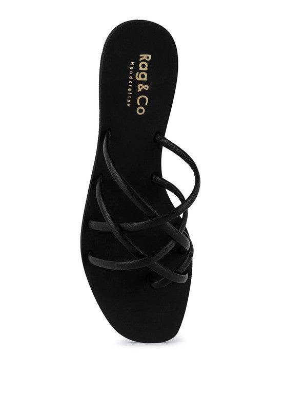 SWEETIN Strappy Flat Slip On Sandals - Shop Style & More | Fresh Looks, Everyday Deals & Free Shipping