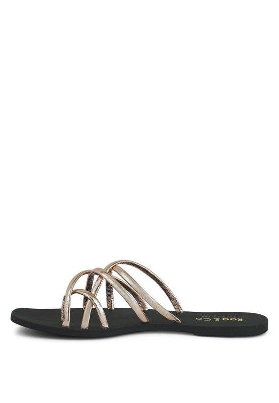 SWEETIN Strappy Flat Slip On Sandals - Shop Style & More | Fresh Looks, Everyday Deals & Free Shipping