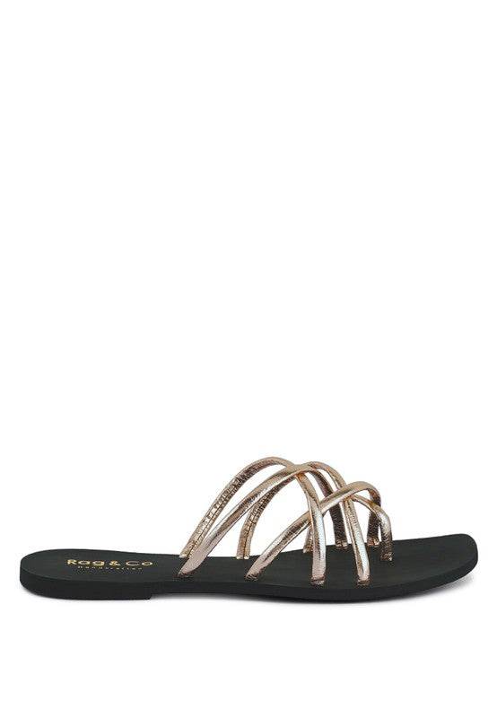SWEETIN Strappy Flat Slip On Sandals - Shop Style & More | Fresh Looks, Everyday Deals & Free Shipping