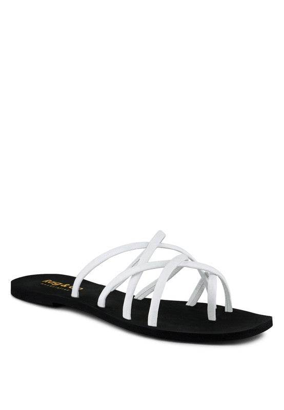 SWEETIN Strappy Flat Slip On Sandals - Shop Style & More | Fresh Looks, Everyday Deals & Free Shipping