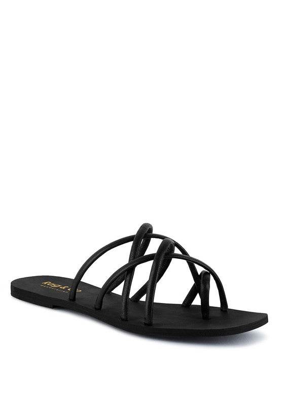 SWEETIN Strappy Flat Slip On Sandals - Shop Style & More | Fresh Looks, Everyday Deals & Free Shipping
