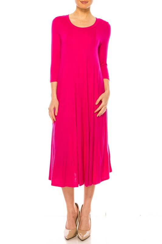 Solid jersey knit a-line dress - Shop Style & More | Fresh Looks, Everyday Deals & Free Shipping