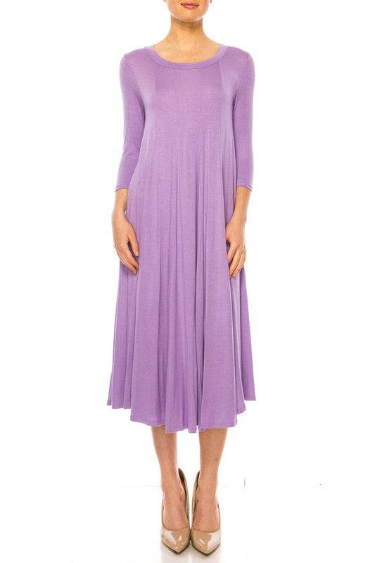 Solid jersey knit a-line dress - Shop Style & More | Fresh Looks, Everyday Deals & Free Shipping