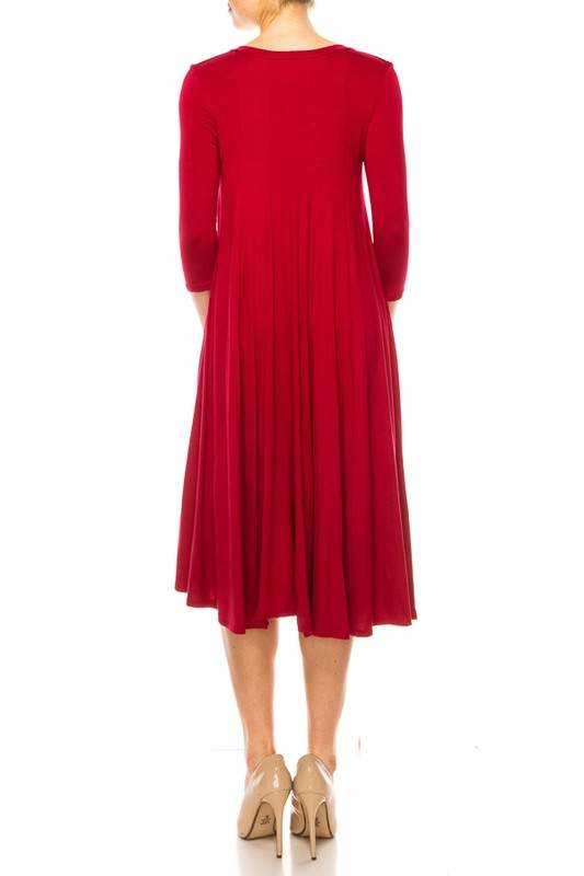 Solid jersey knit a-line dress - Shop Style & More | Fresh Looks, Everyday Deals & Free Shipping