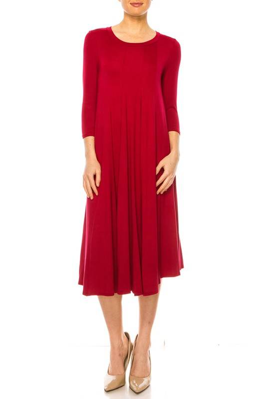 Solid jersey knit a-line dress - Shop Style & More | Fresh Looks, Everyday Deals & Free Shipping