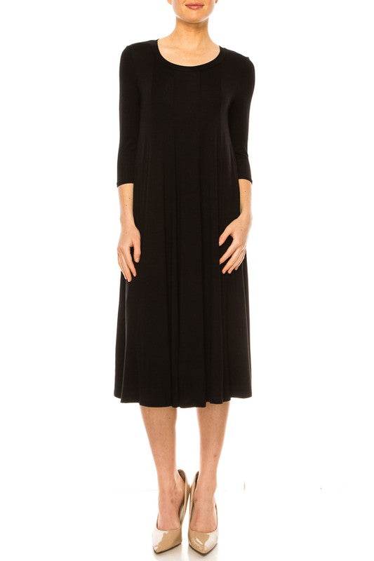 Solid jersey knit a-line dress - Shop Style & More | Fresh Looks, Everyday Deals & Free Shipping