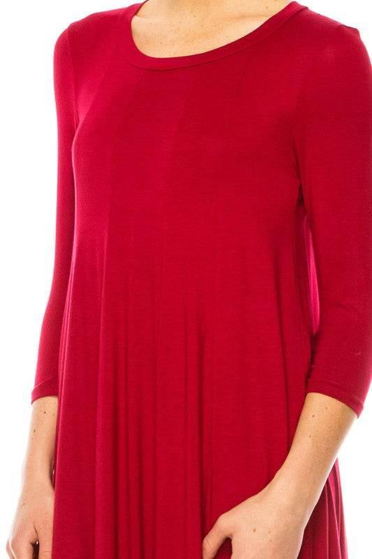 Solid jersey knit a-line dress - Shop Style & More | Fresh Looks, Everyday Deals & Free Shipping