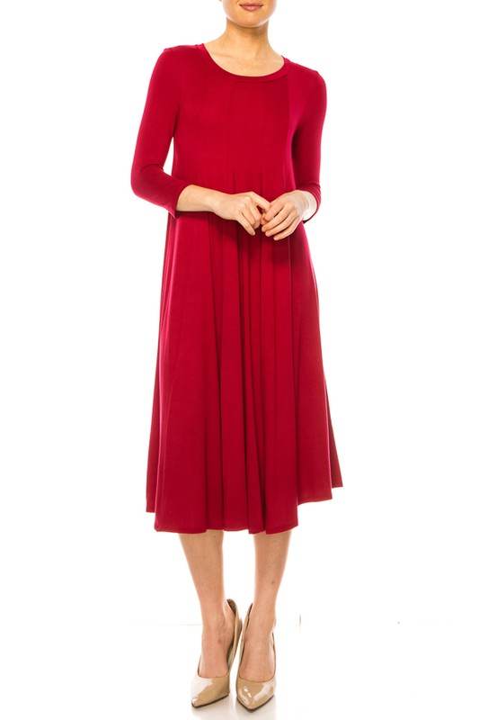 Solid jersey knit a-line dress - Shop Style & More | Fresh Looks, Everyday Deals & Free Shipping