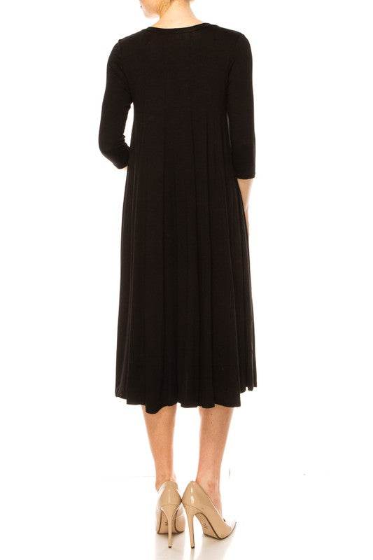 Solid jersey knit a-line dress - Shop Style & More | Fresh Looks, Everyday Deals & Free Shipping