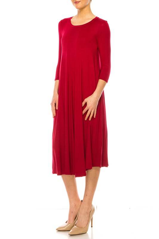 Solid jersey knit a-line dress - Shop Style & More | Fresh Looks, Everyday Deals & Free Shipping