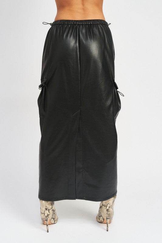 LEATHER CARGO MAXI SKIRT - Shop Style & More | Fresh Looks, Everyday Deals & Free Shipping