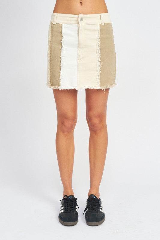 HIGH RISE COLOR BLOCK SKIRT - Shop Style & More | Fresh Looks, Everyday Deals & Free Shipping