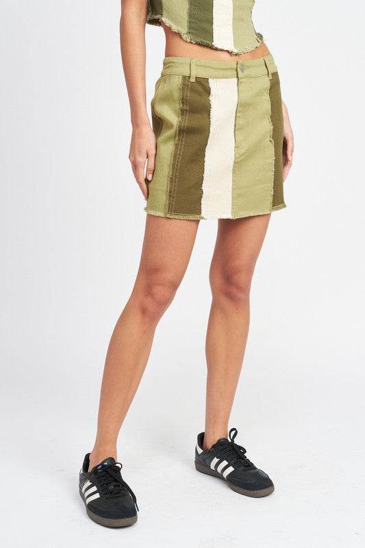 HIGH RISE COLOR BLOCK SKIRT - Shop Style & More | Fresh Looks, Everyday Deals & Free Shipping