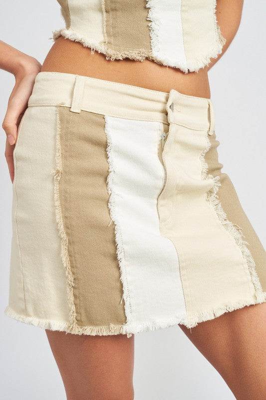 HIGH RISE COLOR BLOCK SKIRT - Shop Style & More | Fresh Looks, Everyday Deals & Free Shipping