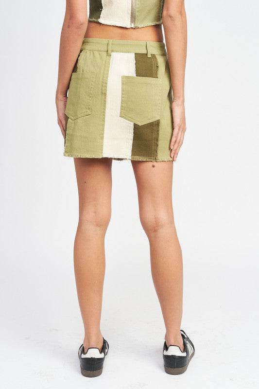 HIGH RISE COLOR BLOCK SKIRT - Shop Style & More | Fresh Looks, Everyday Deals & Free Shipping