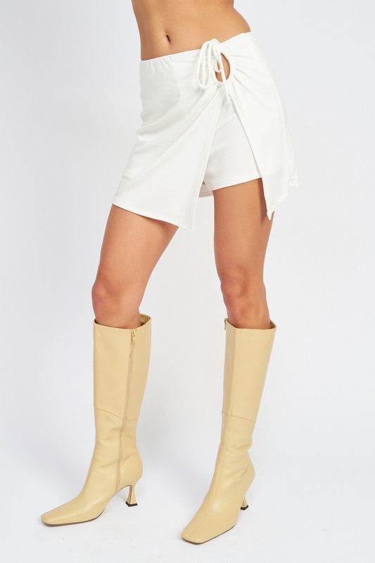 RUCHED MINI SKIRT WITH SIDE SLIT - Shop Style & More | Fresh Looks, Everyday Deals & Free Shipping