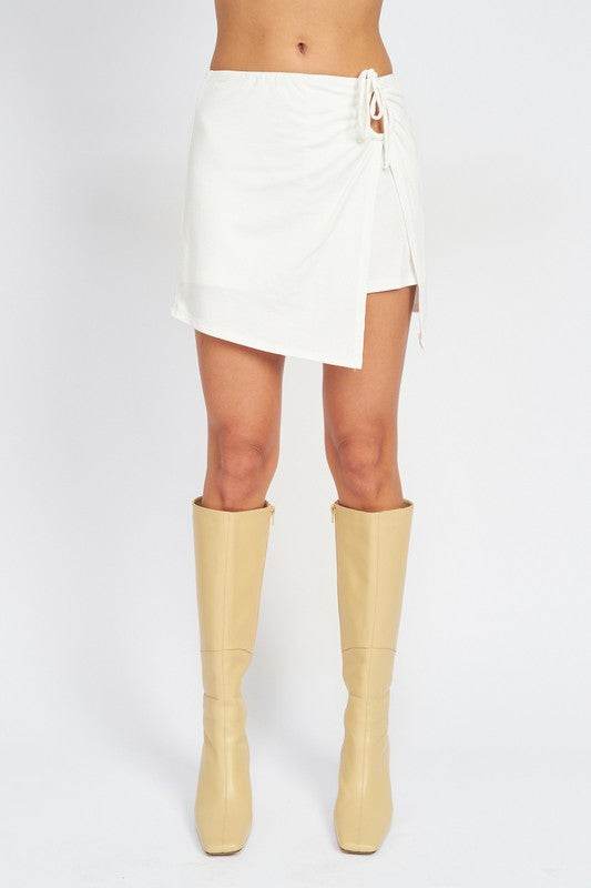 RUCHED MINI SKIRT WITH SIDE SLIT - Shop Style & More | Fresh Looks, Everyday Deals & Free Shipping