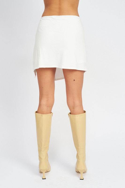 RUCHED MINI SKIRT WITH SIDE SLIT - Shop Style & More | Fresh Looks, Everyday Deals & Free Shipping