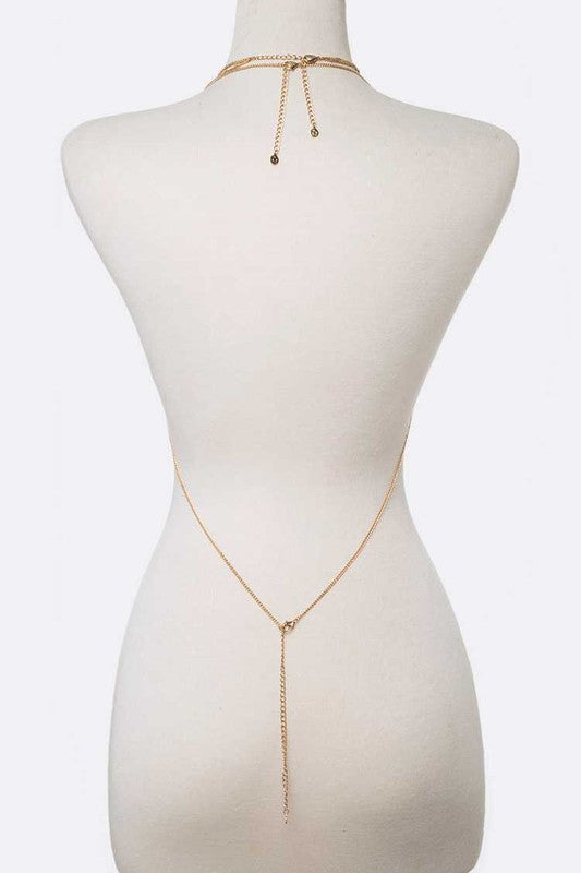 2 In 1 Fringe Disk Bra Chain Set Jewelry - Body Jewelry