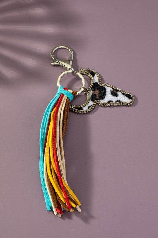 animal print cow head leather tassel key chain - Shop Style & More | Fresh Looks, Everyday Deals & Free Shipping