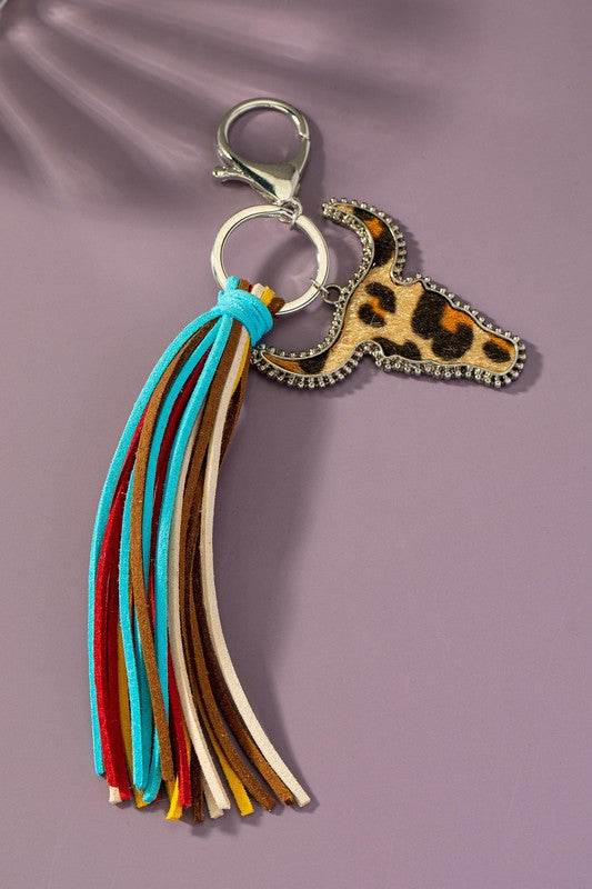 animal print cow head leather tassel key chain - Shop Style & More | Fresh Looks, Everyday Deals & Free Shipping