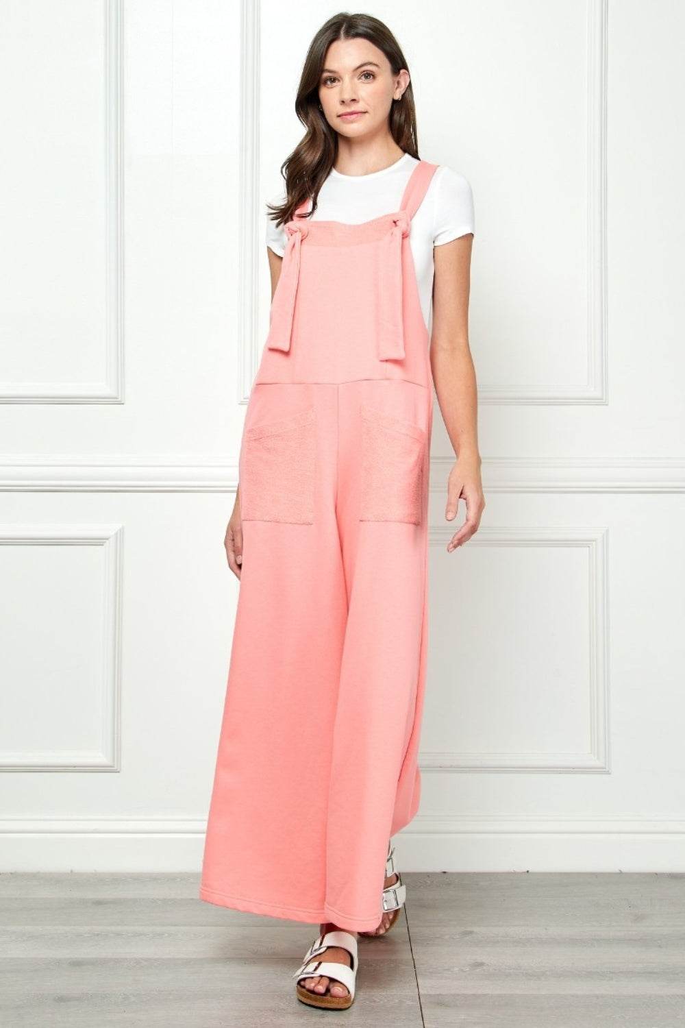 Veveret Wide Strap French Terry Overalls - Shop Style & More | Fresh Looks, Everyday Deals & Free Shipping