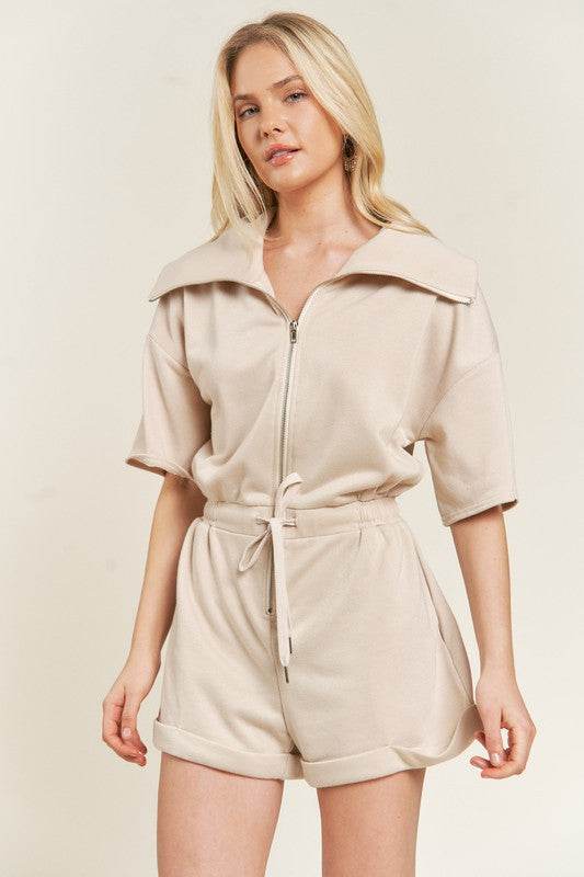 TERRY ZIP FRONT ROMPER - Shop Style & More | Fresh Looks, Everyday Deals & Free Shipping