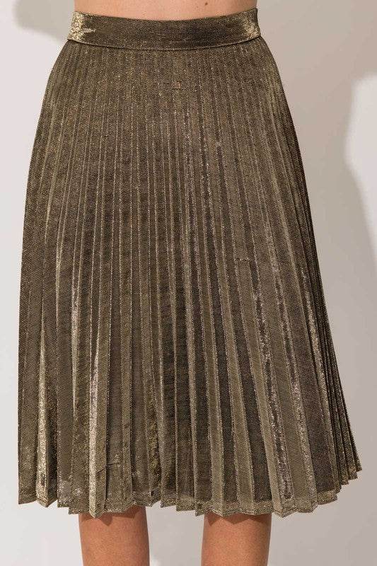 Lurex Fabric Pleated Midi Skirt - Shop Style & More | Fresh Looks, Everyday Deals & Free Shipping
