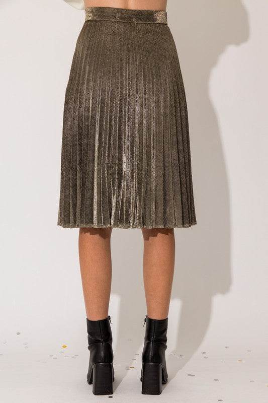 Lurex Fabric Pleated Midi Skirt - Shop Style & More | Fresh Looks, Everyday Deals & Free Shipping
