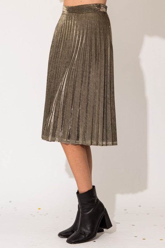 Lurex Fabric Pleated Midi Skirt - Shop Style & More | Fresh Looks, Everyday Deals & Free Shipping