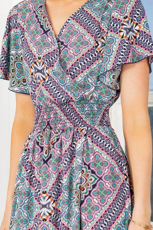 Tribal Maxi Wrap Dress with Waist Smoking - Shop Style & More | Fresh Looks, Everyday Deals & Free Shipping