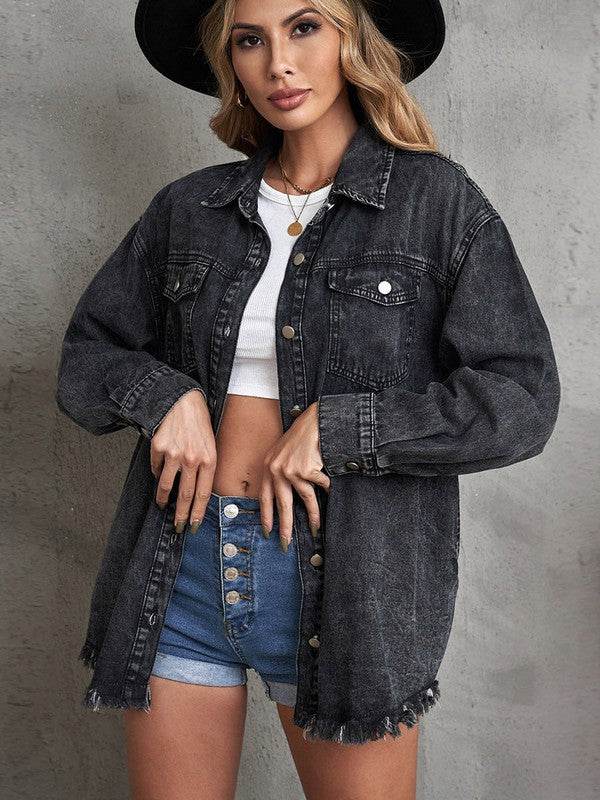 Denim button down jacket - Shop Style & More | Fresh Looks, Everyday Deals & Free Shipping