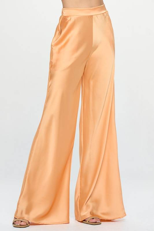 Stretch Satin Pants w/ Elastic Waist and Pockets - Shop Style & More | Fresh Looks, Everyday Deals & Free Shipping