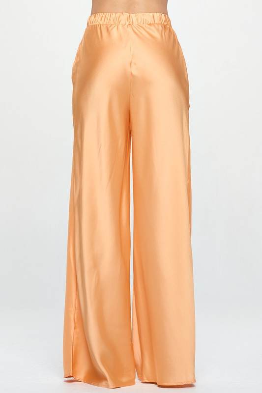 Stretch Satin Pants w/ Elastic Waist and Pockets - Shop Style & More | Fresh Looks, Everyday Deals & Free Shipping