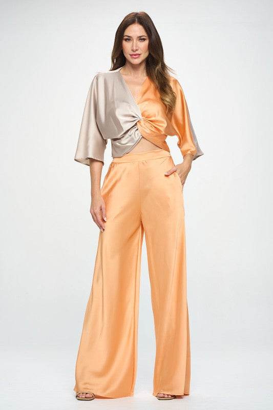 Stretch Satin Pants w/ Elastic Waist and Pockets - Shop Style & More | Fresh Looks, Everyday Deals & Free Shipping