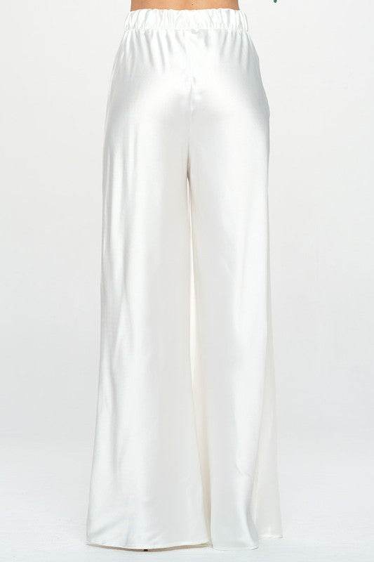 Stretch Satin Pants w/ Elastic Waist and Pockets - Shop Style & More | Fresh Looks, Everyday Deals & Free Shipping