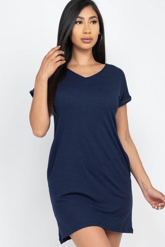 Short Cap Sleeve Pocket Mini T Shirt Dress - Shop Style & More | Fresh Looks, Everyday Deals & Free Shipping