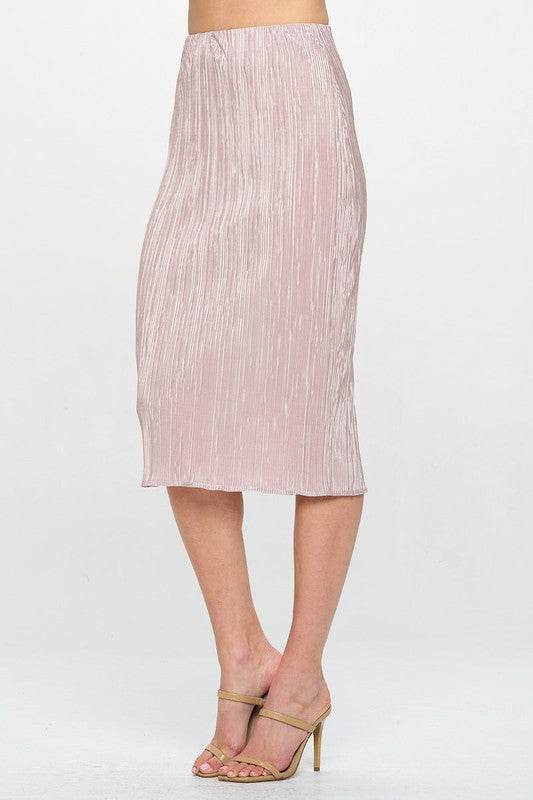 Made in USA Solid Plisse Midi Skirt - Shop Style & More | Fresh Looks, Everyday Deals & Free Shipping