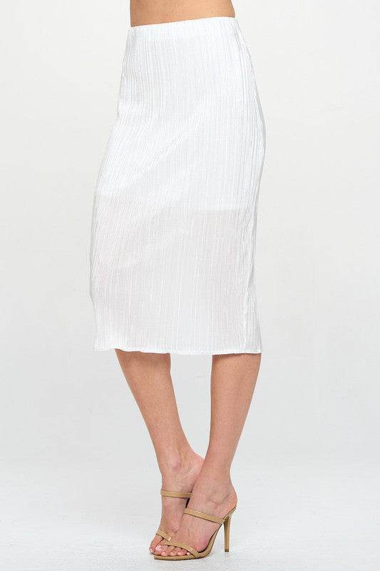 Made in USA Solid Plisse Midi Skirt - Shop Style & More | Fresh Looks, Everyday Deals & Free Shipping