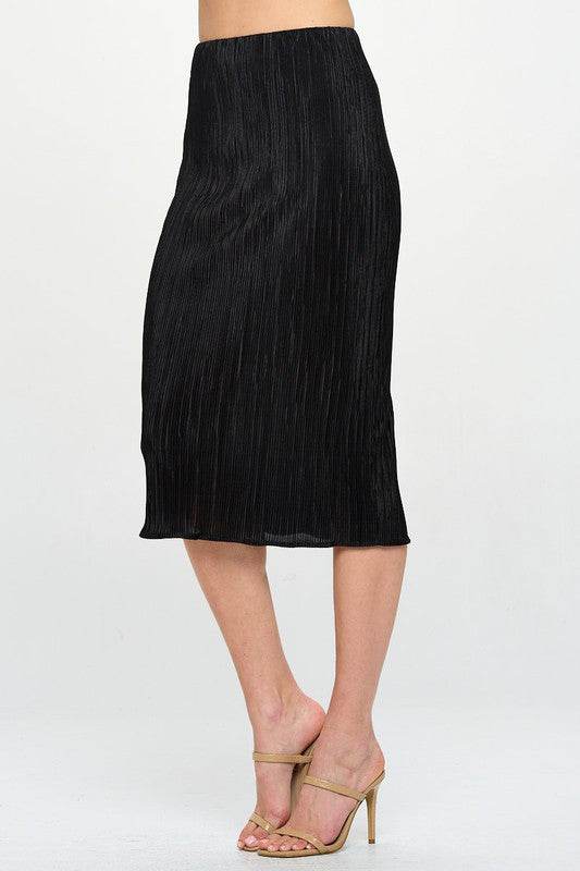 Made in USA Solid Plisse Midi Skirt - Shop Style & More | Fresh Looks, Everyday Deals & Free Shipping