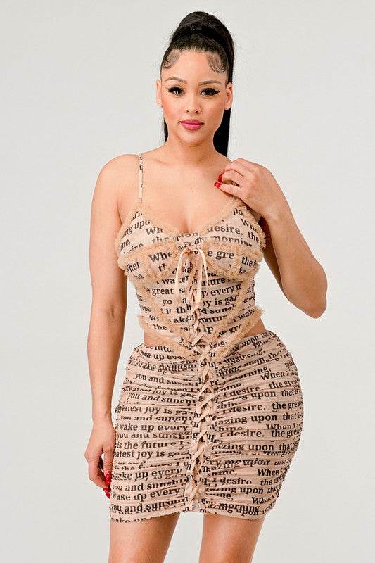 ATHINA NEWSLETTER PRINT SEXY MINI DRESS - Shop Style & More | Fresh Looks, Everyday Deals & Free Shipping