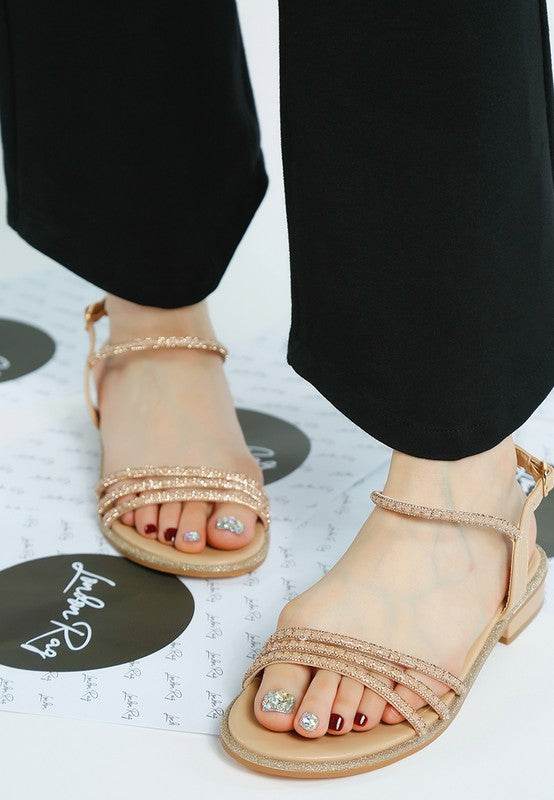 Nobbity Rhinestone Pearl Detail Flat Sandals - Shop Style & More | Fresh Looks, Everyday Deals & Free Shipping