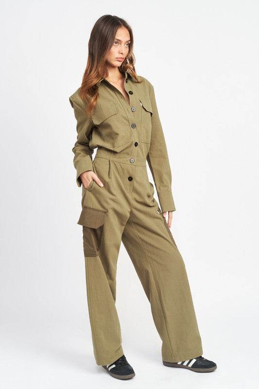 BOTTON DOWN CARGO JUMPSUIT - Shop Style & More | Fresh Looks, Everyday Deals & Free Shipping
