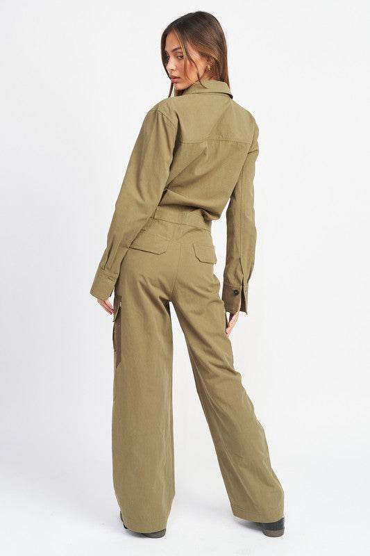 BOTTON DOWN CARGO JUMPSUIT - Shop Style & More | Fresh Looks, Everyday Deals & Free Shipping