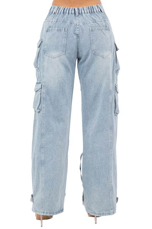 WOMEN CARGO STYLE DENIM PANTS - Shop Style & More | Fresh Looks, Everyday Deals & Free Shipping